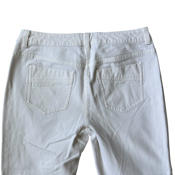 Chico's white cropped button zip two pocket stretchy jeans women's size 0 - Picture 3 of 9